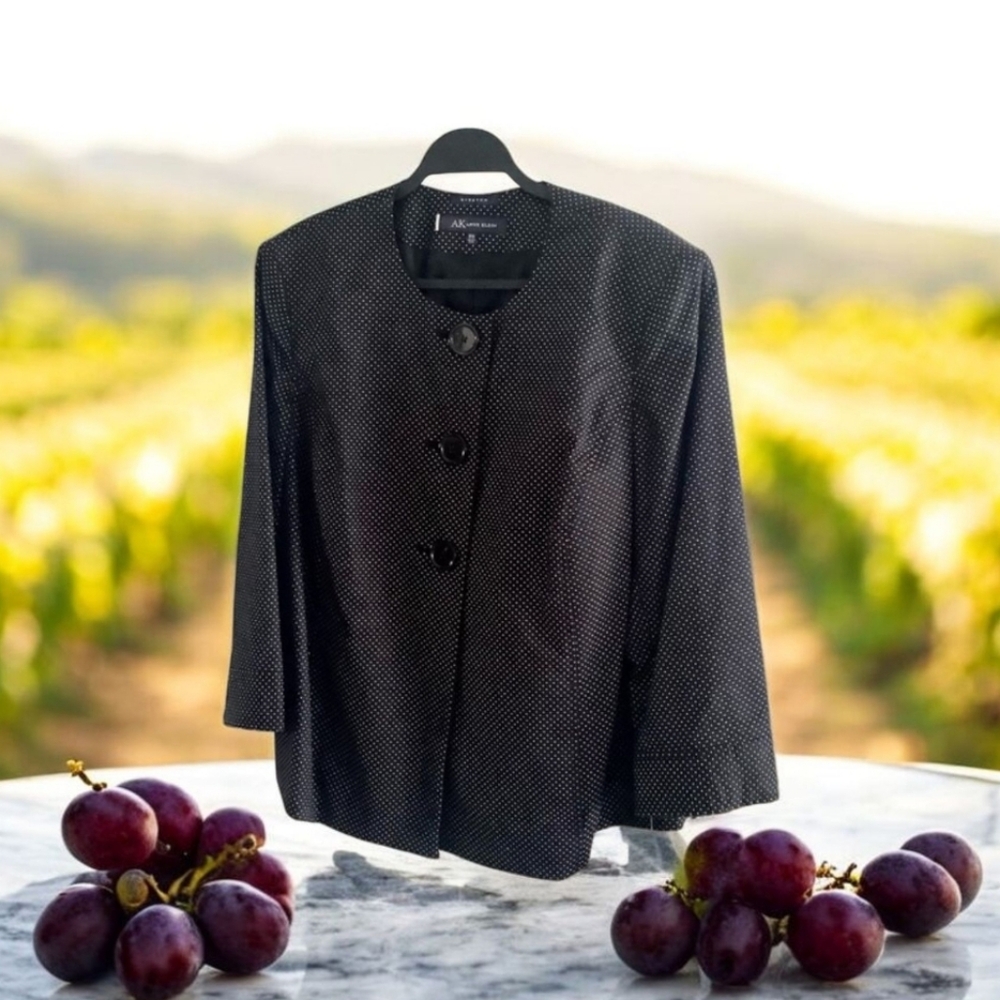 New Anne Klein Black Dotted Suit Jacket